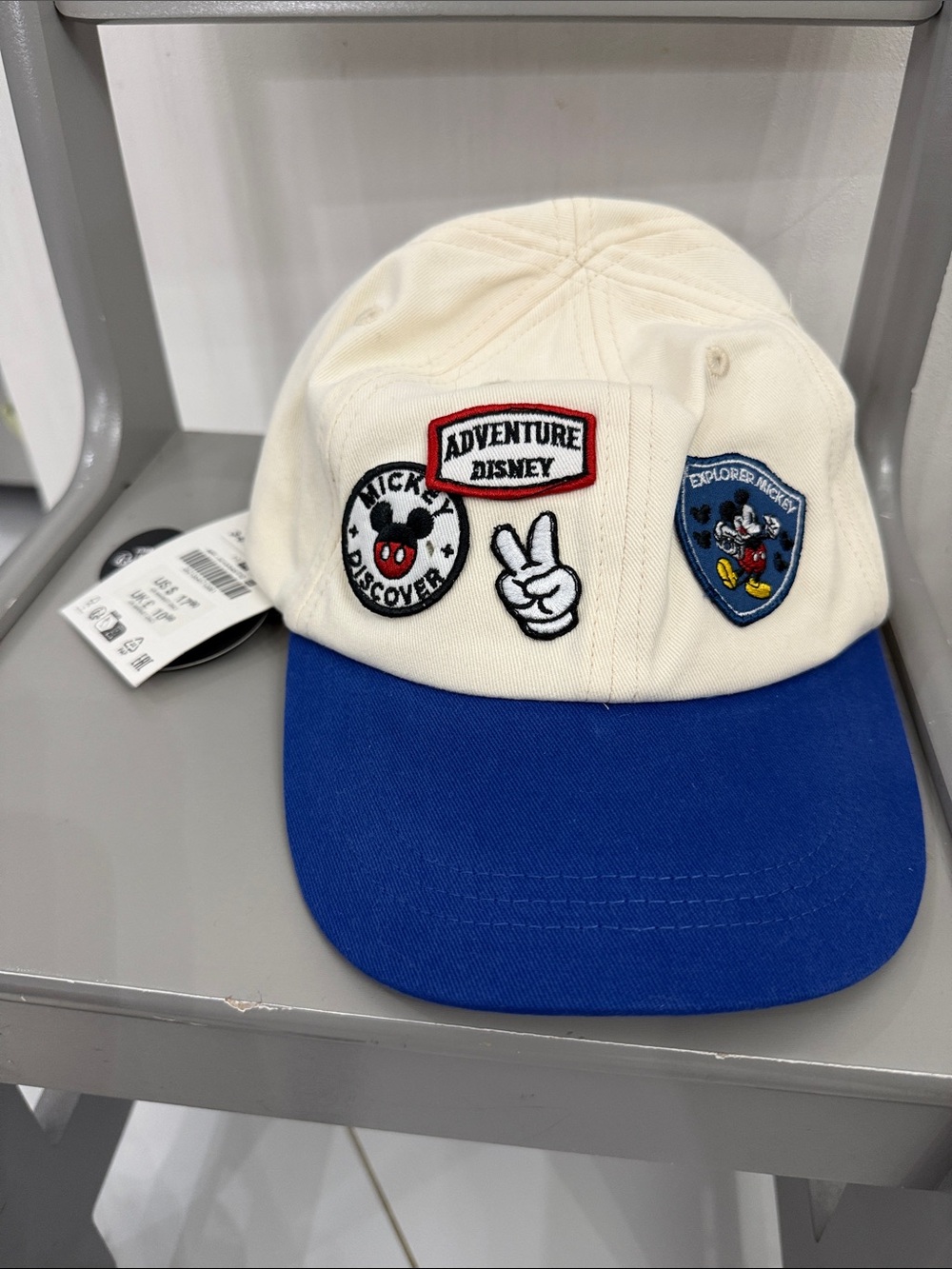 Disney Cream and Blue Mickey Adventure Patch Cap